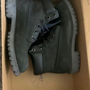 Black construction boots